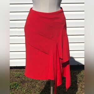 Et Cetera Size 2 Red Ruffled Skirt